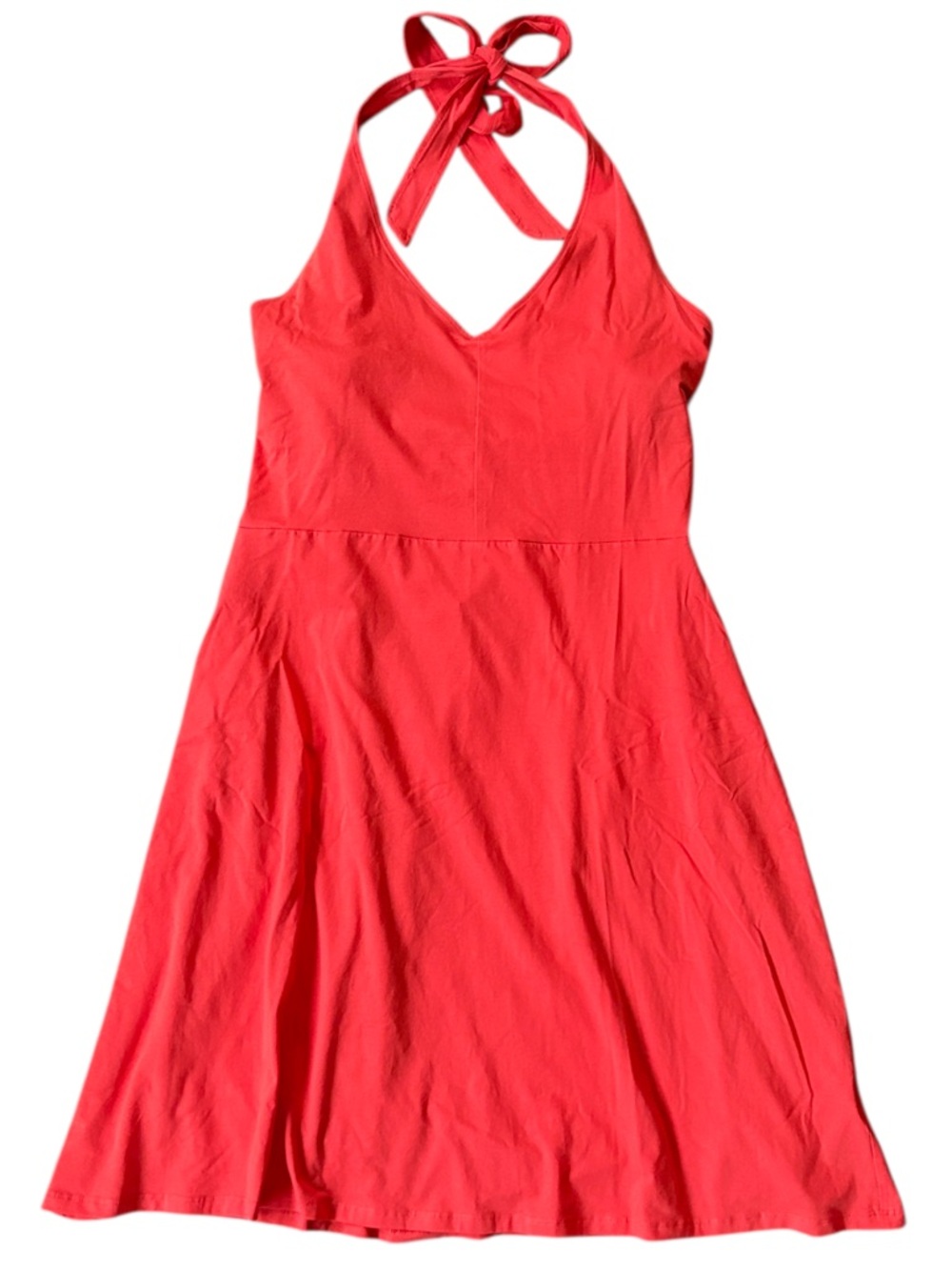 Pact Fit & Flare Organic Cotton Halter Dress Orange Size XXL
